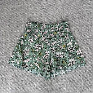 Aerie Smocked High Waisted Flowy Shorts